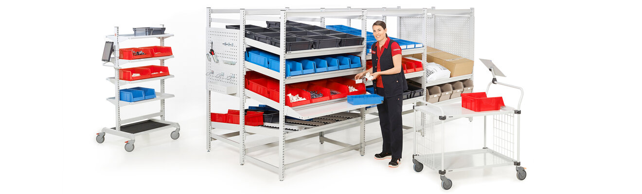Treston FiFo läpivirtaushylly ja säilytysratkaisu